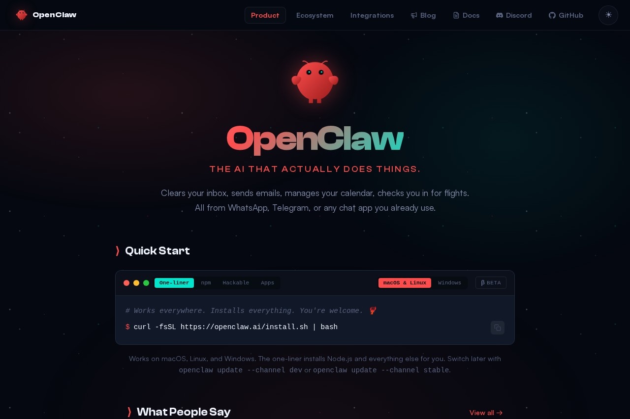OpenClaw 界面预览