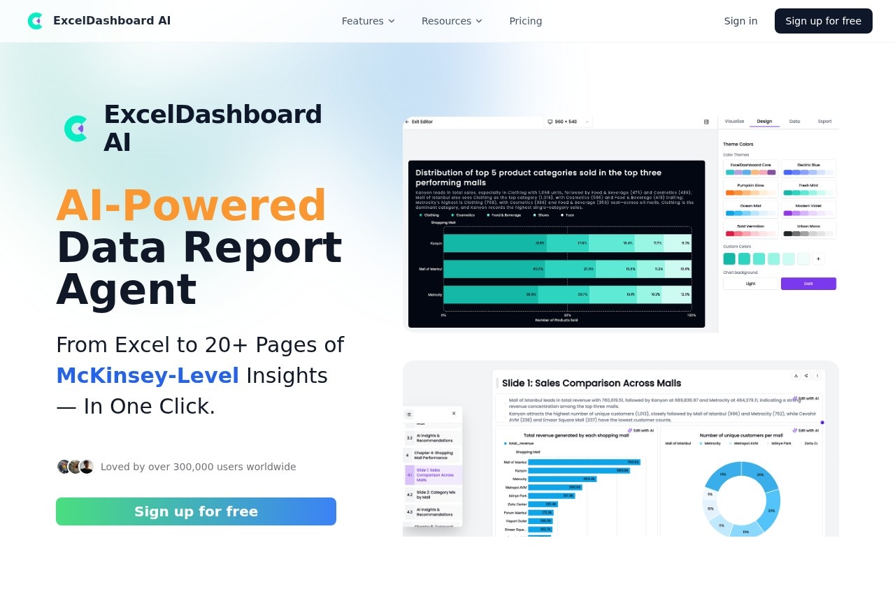 ExcelDashboard AI 界面预览