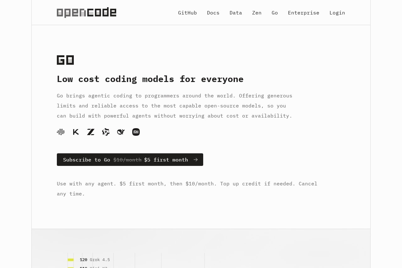 OpenCode Go 界面预览