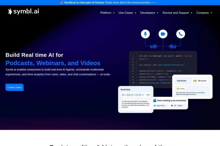 Symbl.ai AI 智能体工具截图