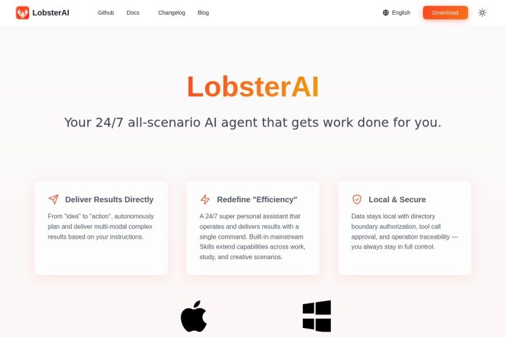 LobsterAI AI 智能体工具截图