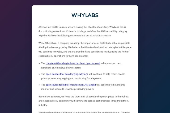 WhyLabs 界面截图
