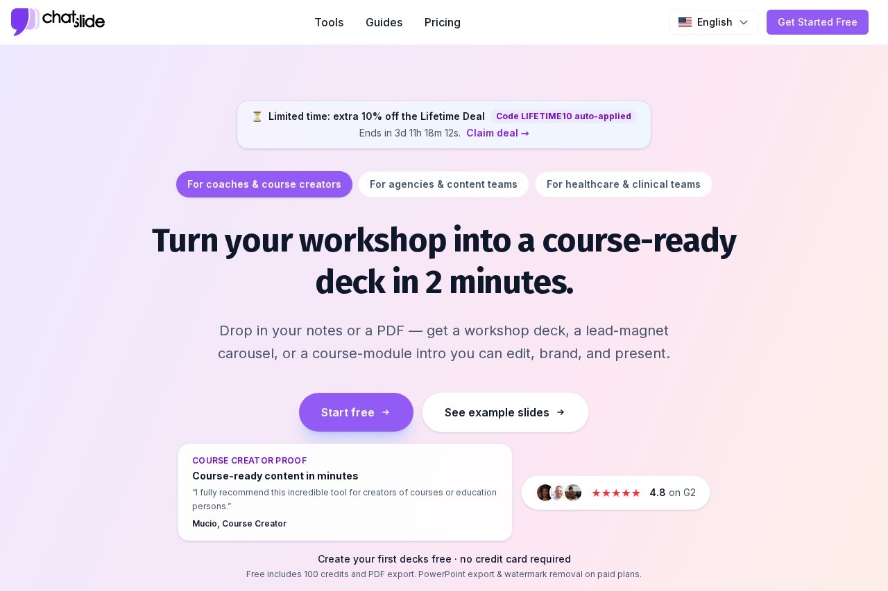 ChatSlide AI 界面预览