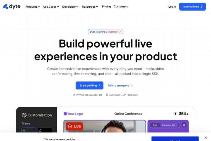 Dyte AI 智能体工具截图