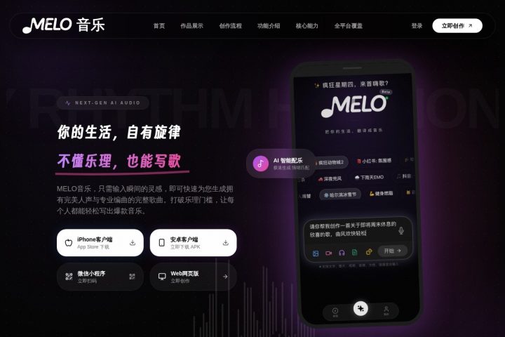 MELO音乐 AI 智能体工具截图